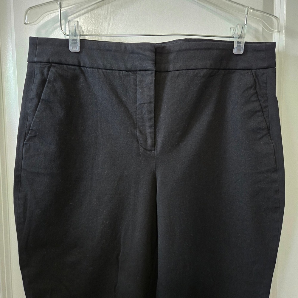 Cropped Flare Trousers Cotton Blend Workwear Size 14 J.Crew Women Black - Picture 3 of 9